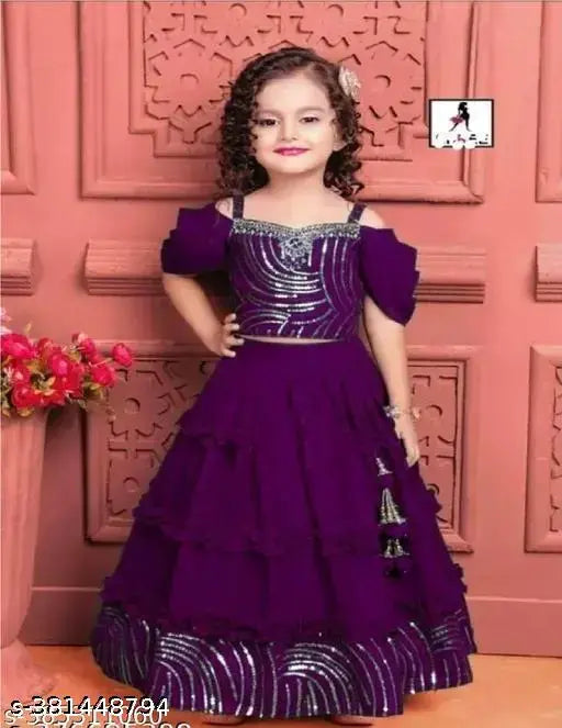 Embroidered georgette baby choli, Indian traditional clothing for 1-12 years