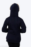 Wool BLUSHH Collection kids hooded jacket, solid pattern, long sleeves, suitable for 11-12 years (bust size 32in), India origin
