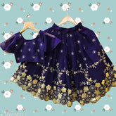 Embellished floral poly georgette lehenga choli for kids aged 2-8 years, Indian designer dress for parties and events