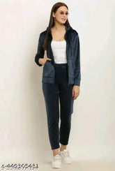 Velvet winter track suit for women, super soft velvet velour with long sleeves, available in XL and XXL sizes