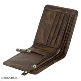 PU leather, trendy men's wallet with 2 compartments, solid pattern, free size (12cm x 9cm), ideal gift