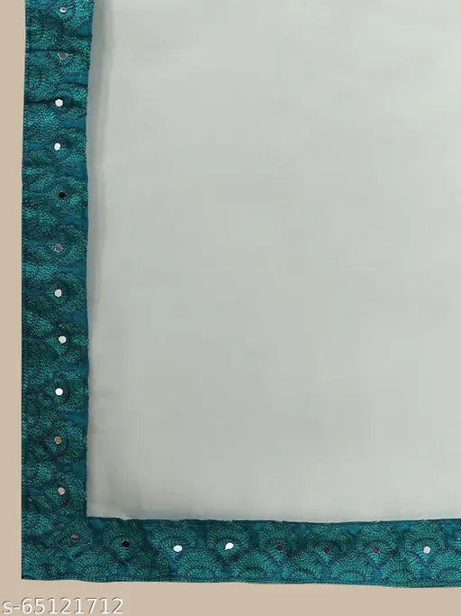 New embroidered taffeta silk lehenga choli & dupatta set, intricate Indian embroidery on net fabric, free size for special occasions