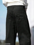 Boy baggy black oversized jeans, denim, solid net quantity N1, size 28/30/32/34/36, India origin