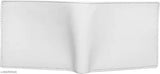 White faux leather men's travel wallet, compact size with 2 compartments for cards & cash, solid design, made in India