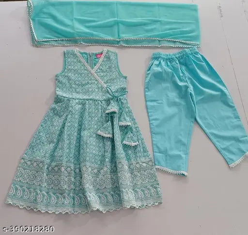 Skyblue embroidery anarkali gown dress, cotton, three-quarter sleeves. Premium quality, breathable fabric for all-day comfort. Intricate embroidery and delightful prints. Perfect for festive occasions, versatile styling for family gatherings or casual outings. Made in India. #SkyblueAnarkali #EmbroideryGown #GirlsEthnicWear #StylishAnarkali #PartyWearForGirls #FestiveOutfit #ElegantAnarkaliDress