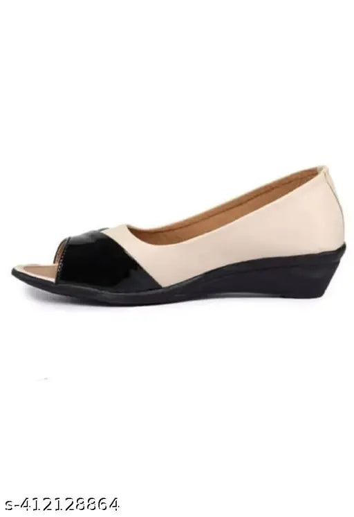 Synthetic leather cream ballerinas for women - stylish slip-on comfortable shoes in various sizes (IND-3 to IND-9), made in India