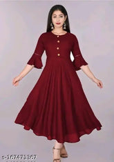 Rayon long sleeves solid combo Jivika Fabulous Anarkali dress, Indian designer party wear