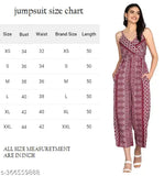 Crepe sleeveless printed cotton jumpsuit for women, featuring two pockets and elastic knot, ideal for fashionable outdoor loungewear