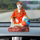 Poly Resin Hindu Shirdi Wale Sai Baba statue for home/office decor, Japa Mala idol showpiece gift. Elegant, handcrafted figurine of romantic couple sculpture, India origin