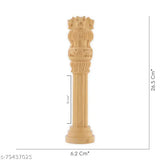 Brown wooden Ashok Stambh, traditional Indian Ashoka Pillar ideal for office and home decor showpiece, best for gifting (10 inches)