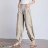 Stylish cotton Swahili brand carrot pant, solid color and comfortable fit for women's wardrobe