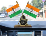 Indian Congress party car dashboard flag with symbol, political accessory on car net