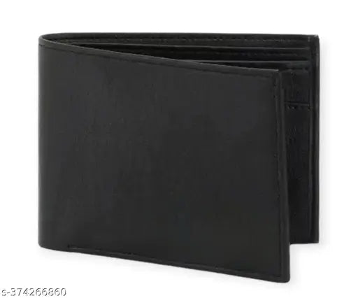 Brown artificial leather, bi-fold men's casual travel/formal wallet - 10 card slots, regular size (100% PU)