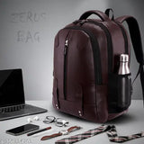 Stylish large faux leather laptop backpack, ideal for school, office, or travel. Durable water-resistant design with multiple pockets for organized storage and comfortable padded straps. Made in India