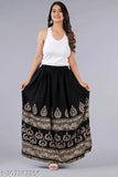 Border Buti Print Rayon Skirt, vibrant Indian-inspired skirt with net pattern, available in sizes 24-46