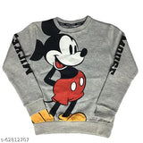 Cotton Mickey Mouse winter sweatshirt for kids, high-quality cartoon print, long sleeves