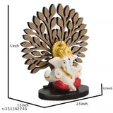 Multicolor handcrafted Lord Ganpati ji idol sitting under tree - perfect for home decor, spiritual gifting, and special occasions. Ceramic craftsmanship showcasing cultural heritage
