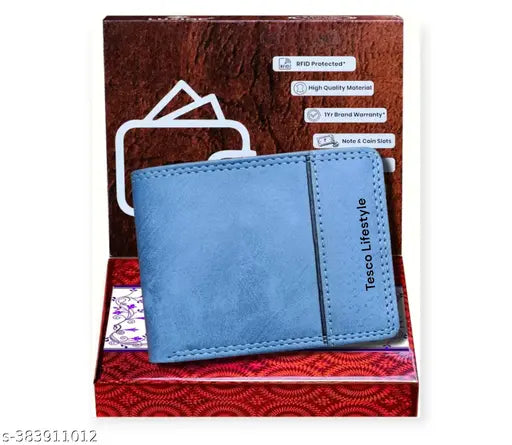 Green PU Leather Bi-Fold Wallet for Men & Women, premium quality, multi-card holder, lightweight, 2 compartments, ideal travel wallet