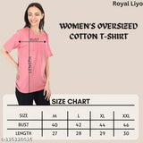 Stylish Women's/Girls printed cotton baggy oversized T-shirt, comfortable and fashionable street wear with eye-catching designs, size M (Bust 40 in, Length 27 in)
