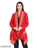 Winter orange openable shrug sweater for women, vibrant dripfit fabric from India