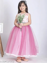 Pink net party dress with sequins for girls aged 1-2, 2-3, 3-4, or 10-11 years, Indian origin