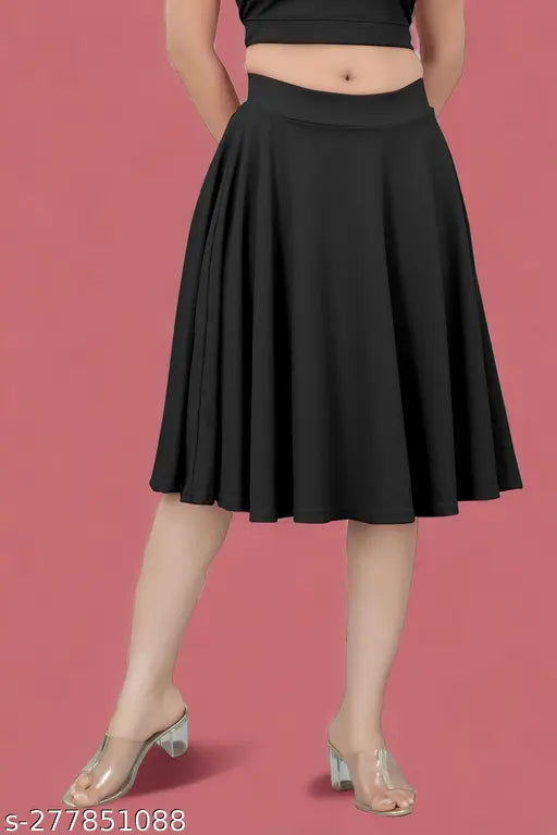 Lyocell A-line midi skirt, self-design net, versatile for seasons and occasions. Accordion pleated, suitable for sizes 26-34, Indian origin