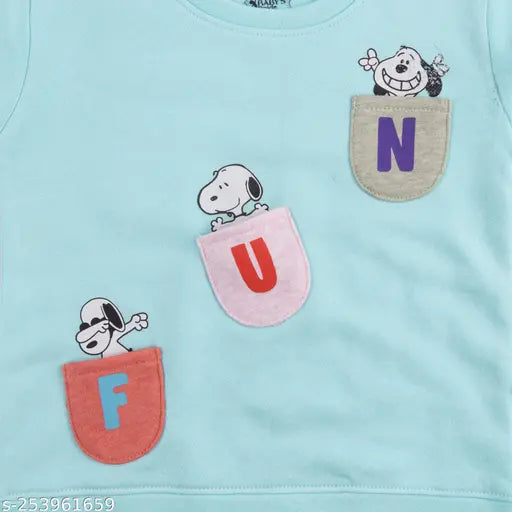 Boys cotton blend full-sleeve sweatshirt, printed net pattern. Boys clothing on display, 1-6 years sizes