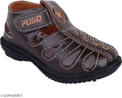 Brown Mesh and PVC BUNNIES sandals for kids (4.5 years to 12 years), featuring a soft footbed and slip-on design for easy wear and trendy style suitable for walking and working all day