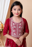 Chiffon embroidered set: palazzo tops & bottoms for girls (2-9 years), Indian fashion
