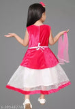 Gorgeous Art Silk & Super Net embroidered lehenga gown for kids, vibrant colors and sleeveless design