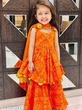 Traditional Rayon Anarkali Sharara set for girls, featuring printed sleeveless tops and matching dupattas. Variety of cultural styles and designs from India." (99 characters)