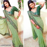 Soft vichitra silk organza saree with embroidered codding sequence work, Bollywood-inspired latest collection for women, India origin