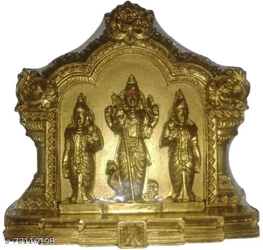 Poly resin Indian Lord Muruga Valli Deivanai figurine, 12 cm tall