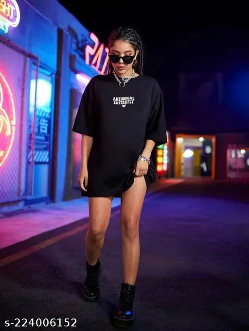 Loose-fit, cotton half sleeve print t-shirt for women in rich colors by REVEXO - perfect for casual wear