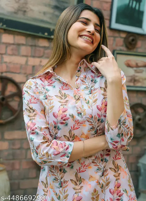 Premium cotton blend coord set for women & girls: Printed net kurta with palazzos and elasticated wide-leg pants, three-quarter sleeves design, loose fit, India origin