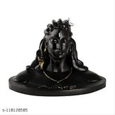Marble Adiyogi statue for car dashboard, religious idol with durable colors, suitable for home décor (12cm)