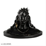 Marble Adiyogi statue for car dashboard, religious idol with durable colors, suitable for home décor (12cm)