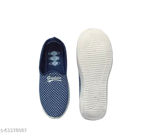 Navy blue & blue white mesh slip-on sneakers (pack of 2), lightweight and foot-friendly women's casual shoes