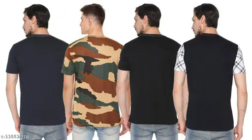 Cotton blend, printed men's t-shirts - trendy & dashing, S size (37in chest, 25in length), casual wear