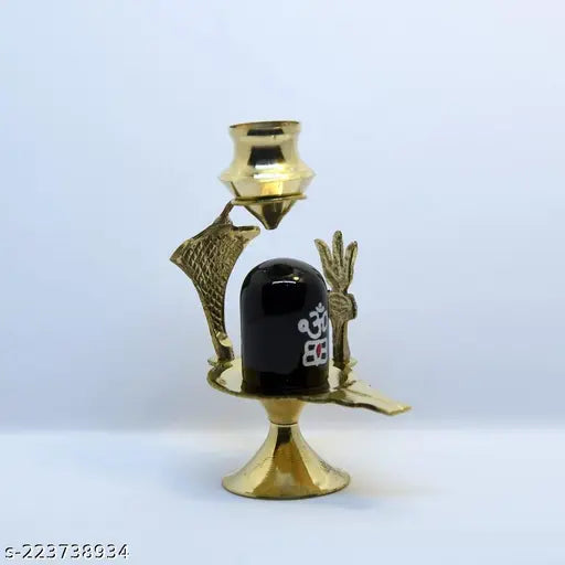 Brass Sai Collection Shiva Lingam statue, 7x9x3 cm, for home temple or puja