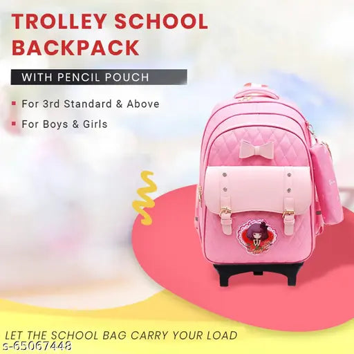 Pink polyester Tinytot Designer Hi Storage School Bag (25 L), ideal for girls' school/college use and travel