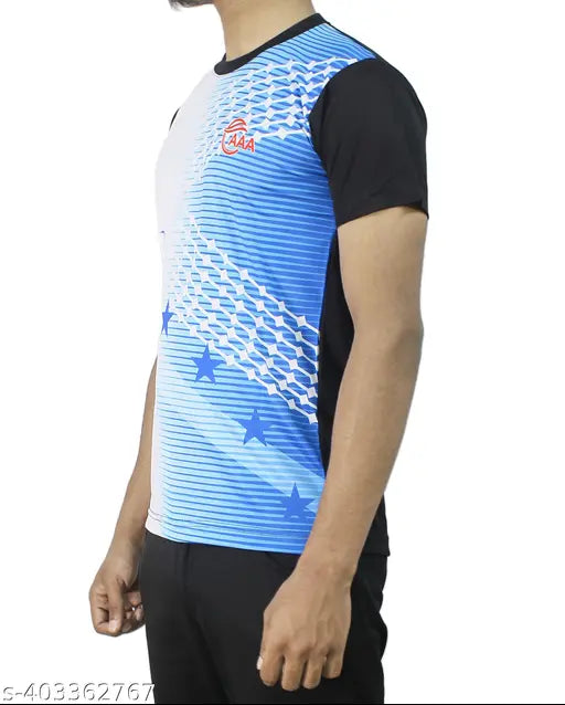 Men's breathable Lycra sports t-shirt, regular fit for cycling, gym, running. High-performance design for workouts and sporty style. Made in India