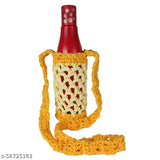 Stylish synthetic water bottle bag for girls and women, free size with self design macrame cord knotting sling bag for on-the-go convenience and hand-free use, Made in India