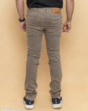 RIGBONE Men's solid beige denim jeans, stretchable narrow fit comfort pant in beige, size 30 with waist 31", length 42", and hip 36