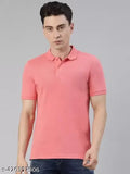 Vdas men's cotton half-sleeve solid polo t-shirt, short sleeves, solid pattern, perfect for casual wear