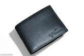 Genuine leather black men's casual evening/party wallet with 2 compartments, free size (12cm x 9cm), trendy and premium quality. Perfect for travel, gift-giving, or everyday use