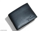 Genuine leather black men's casual evening/party wallet with 2 compartments, free size (12cm x 9cm), trendy and premium quality. Perfect for travel, gift-giving, or everyday use
