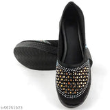 Embellished net synthetic ballet flats, Indian footwear for comfort and style, size IND-8 (25cm x 8cm)