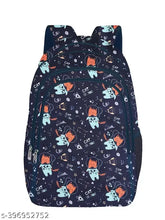 RR Blue Cat Stronaut 26L polyester school backpack for Class 1 to 8, free size with pencil pocket and blue color