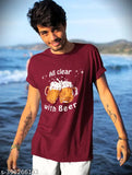 Cool Maroon super soft Chapter 83 t-shirt with printed beer quote, 100% cotton, regular fit and short sleeves